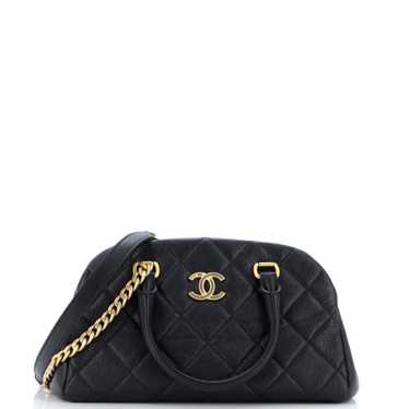 CHANEL CC Chain Compartment Top Handle Bowling Ba… - image 1