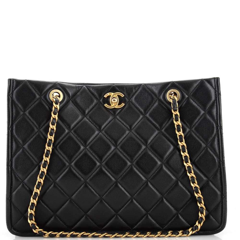 CHANEL Sweet Classic Shopping Tote Quilted Caviar… - image 1