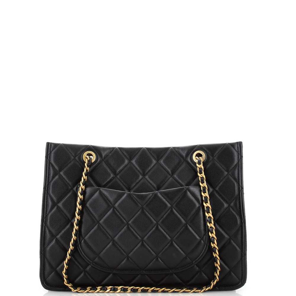 CHANEL Sweet Classic Shopping Tote Quilted Caviar… - image 4