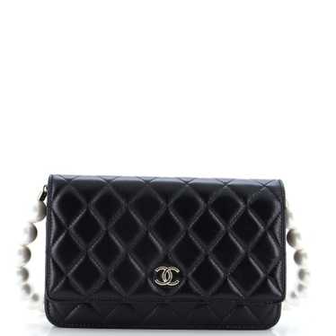 CHANEL Pearl Strap CC Wallet on Chain Quilted Calf