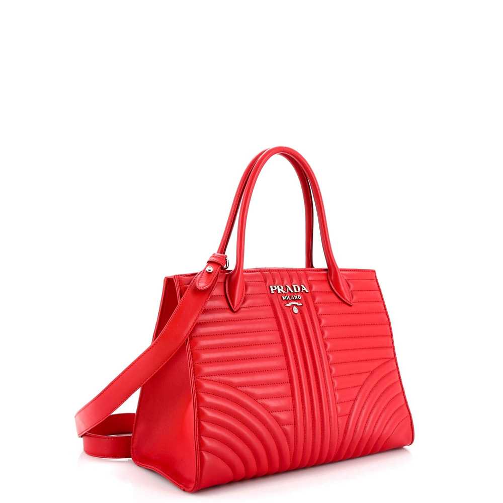 PRADA Convertible Open Tote Diagramme Quilted Lea… - image 2