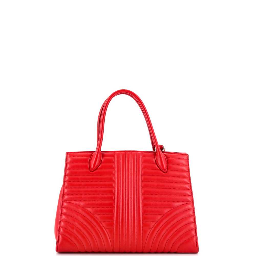 PRADA Convertible Open Tote Diagramme Quilted Lea… - image 3