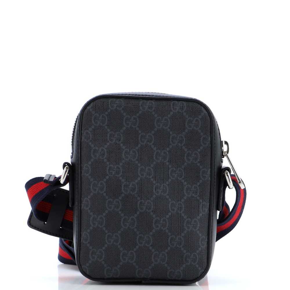 GUCCI Web Strap Front Zip Messenger Bag GG Coated… - image 3