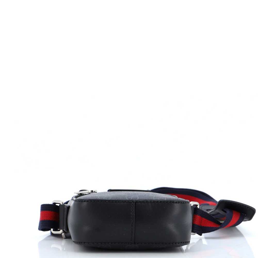 GUCCI Web Strap Front Zip Messenger Bag GG Coated… - image 4