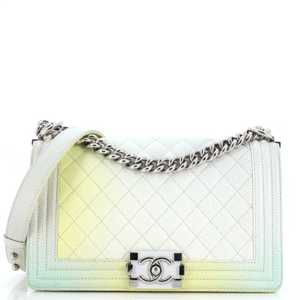 CHANEL Rainbow Boy Flap Bag Quilted Painted Cavia… - image 1