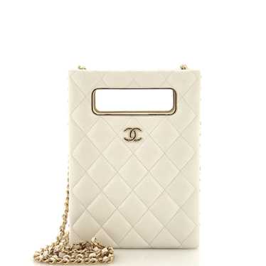 CHANEL Chain Around Cut Out Handle Evening Tote Qu