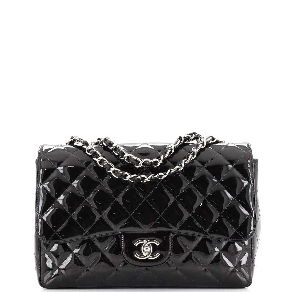 CHANEL Classic Single Flap Bag Quilted Patent Jum… - image 1