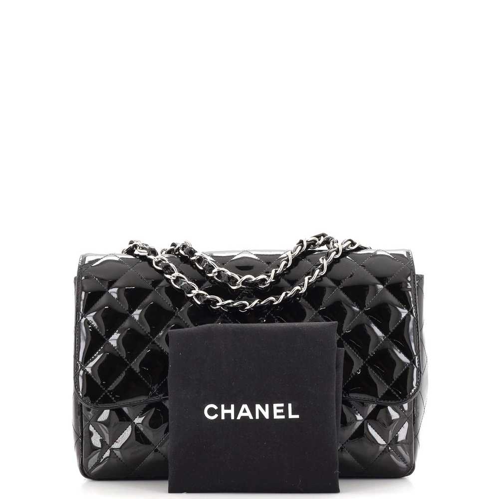 CHANEL Classic Single Flap Bag Quilted Patent Jum… - image 2