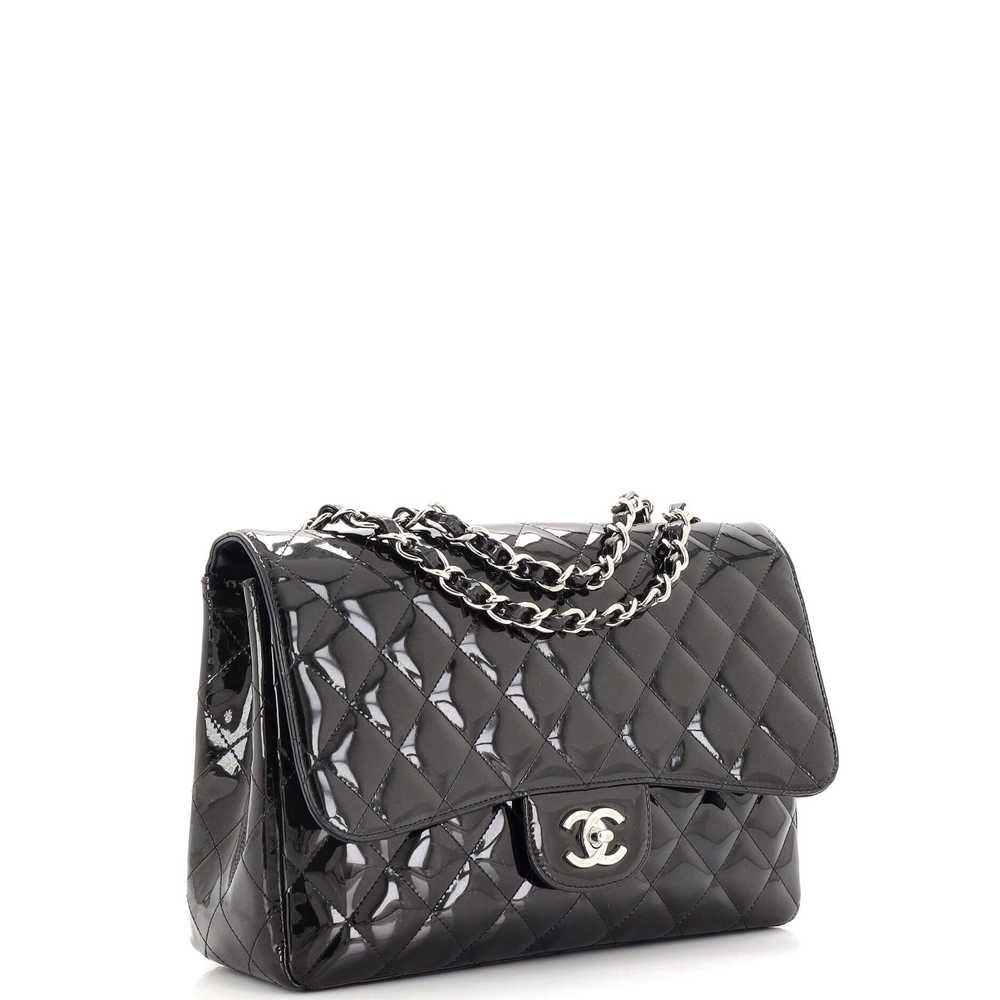 CHANEL Classic Single Flap Bag Quilted Patent Jum… - image 3