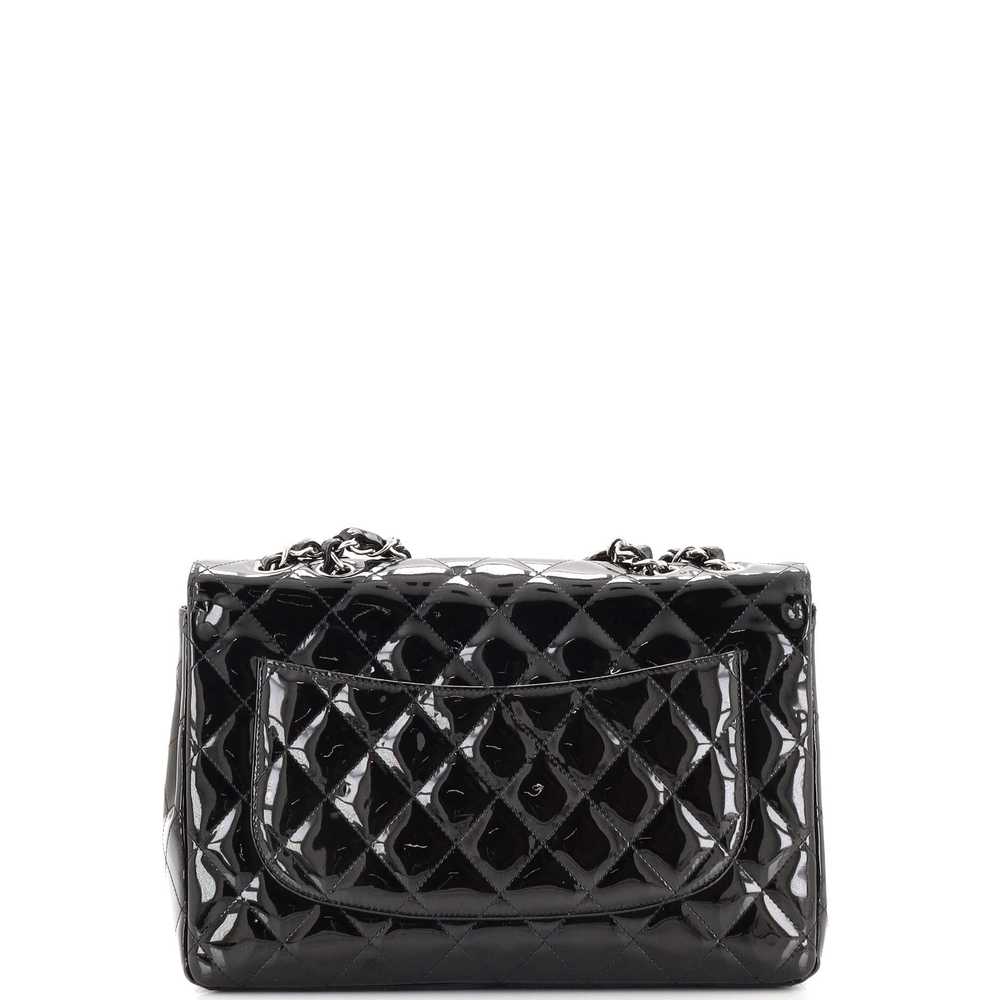 CHANEL Classic Single Flap Bag Quilted Patent Jum… - image 4