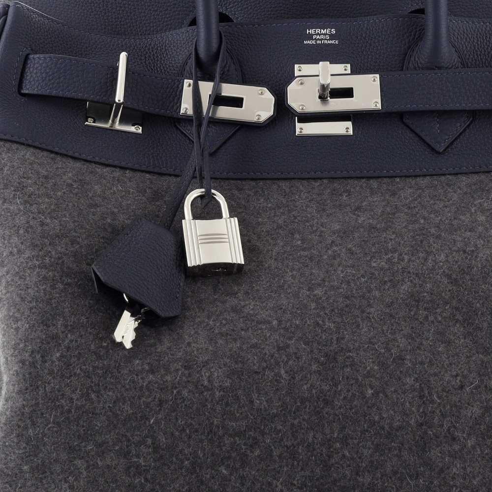 Hermes HAC Birkin Bag Todoo Wool and Blue Togo wi… - image 7