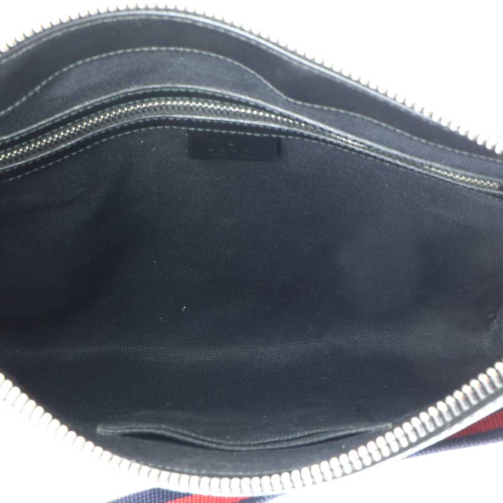 GUCCI Web Strap Front Zip Messenger Bag GG Coated… - image 7
