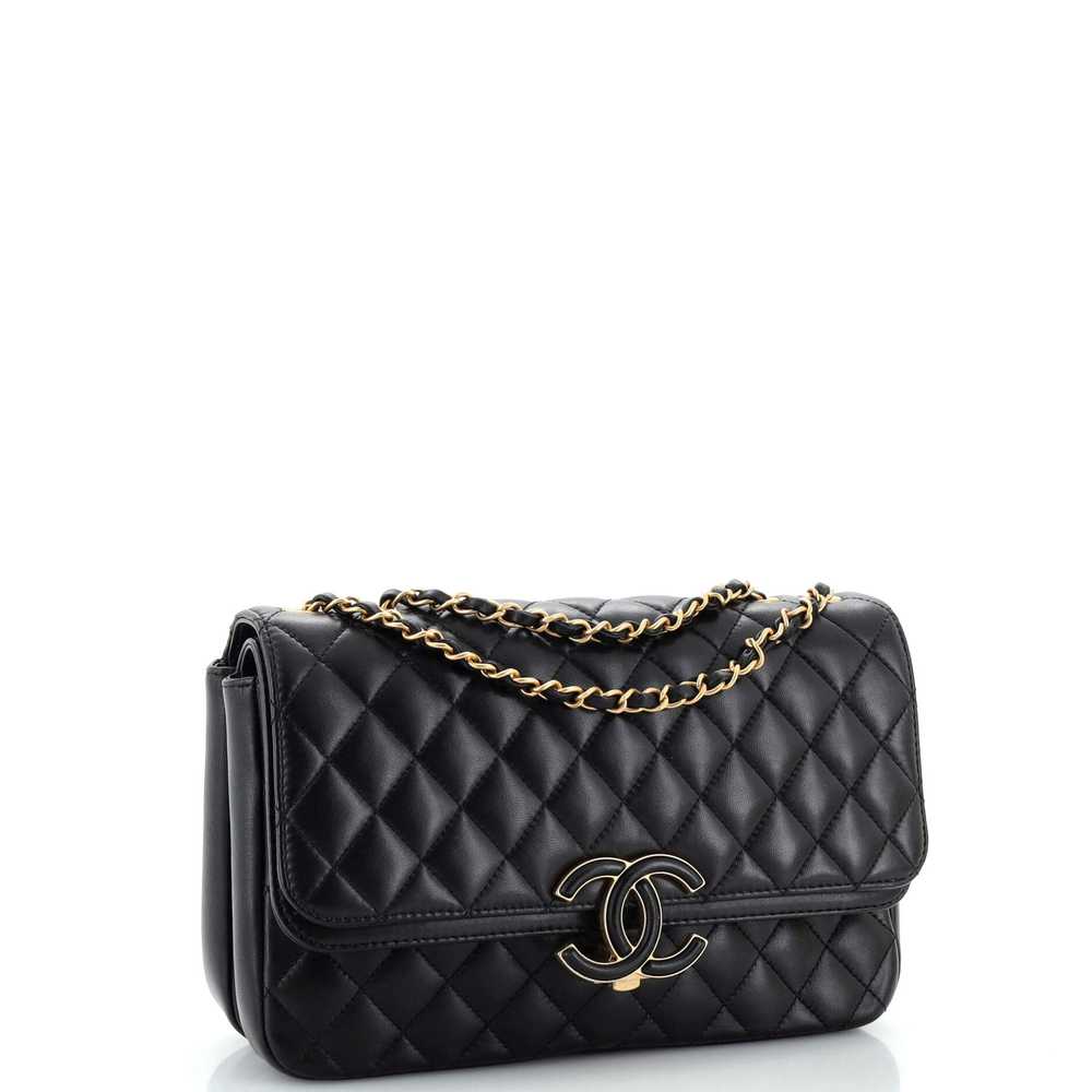 CHANEL CC Chic Double Flap Bag Quilted Lambskin M… - image 3