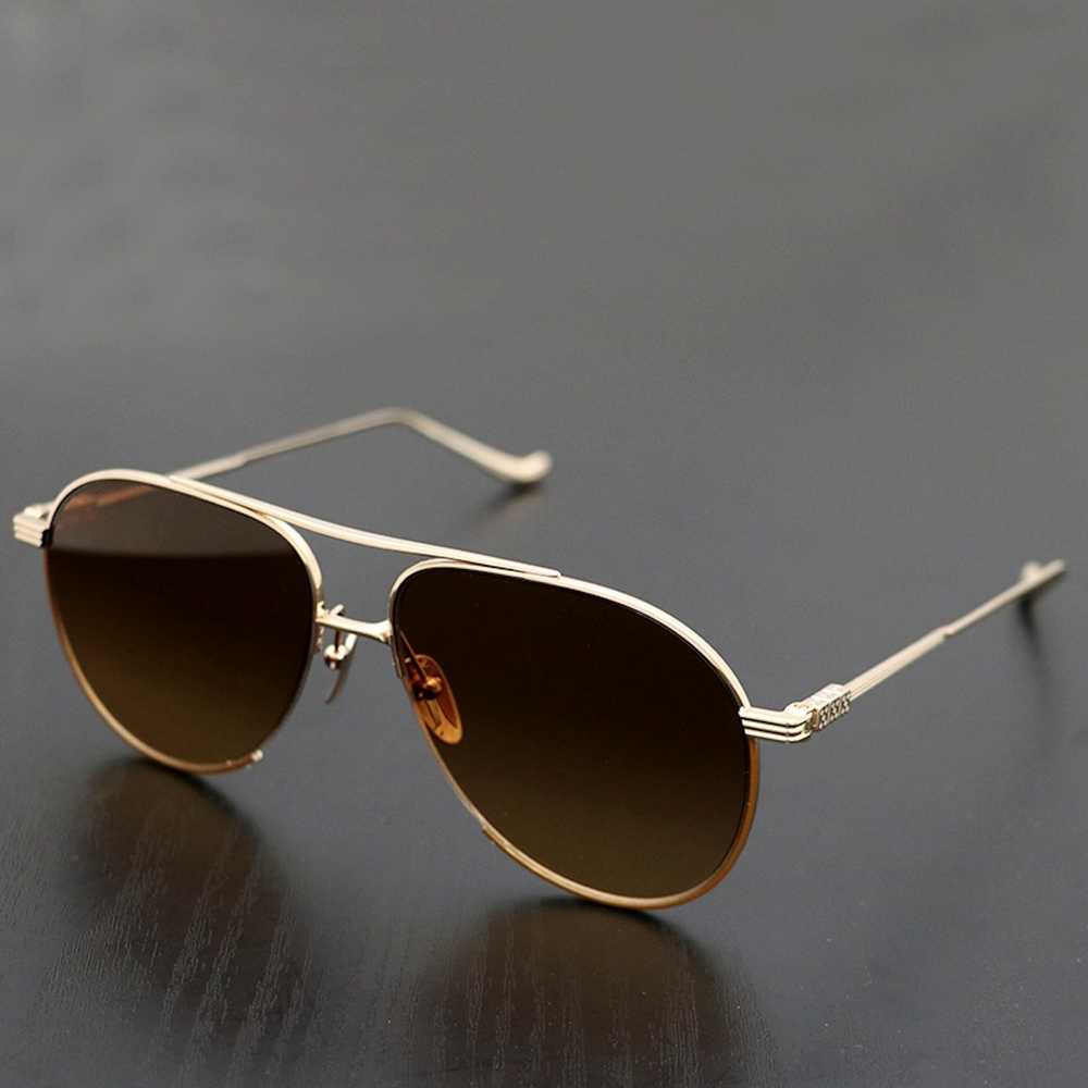 Chrome Hearts Chrome Hearts Gold Aviator Sunglass… - image 1