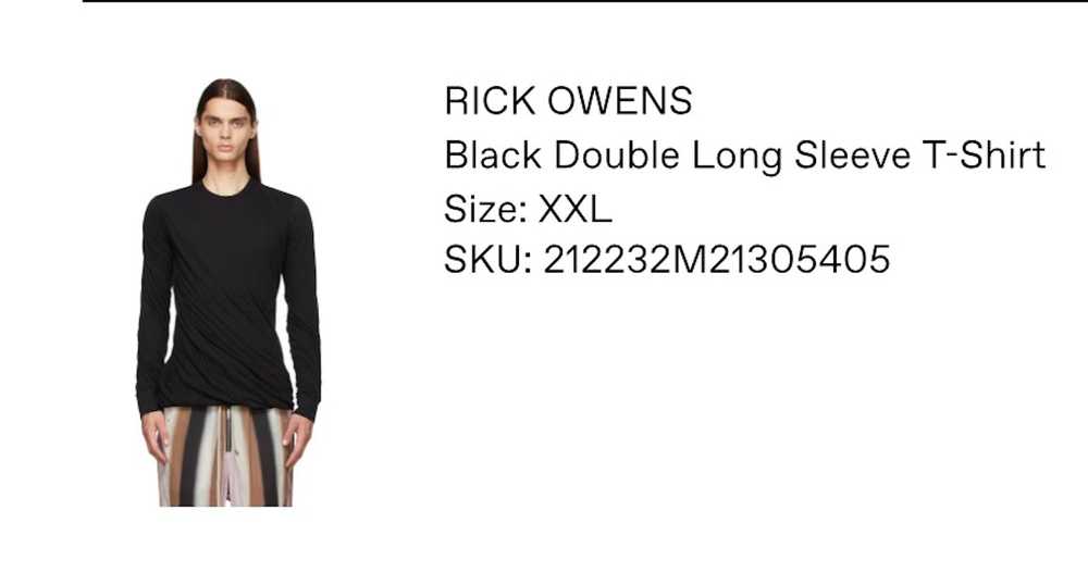 Rick Owens Rick Owens double long sleeve t shirt … - image 2