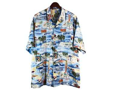 Hawaiian Shirt NEWPORT BEACH CALIFORNIA Blue Hawa… - image 1