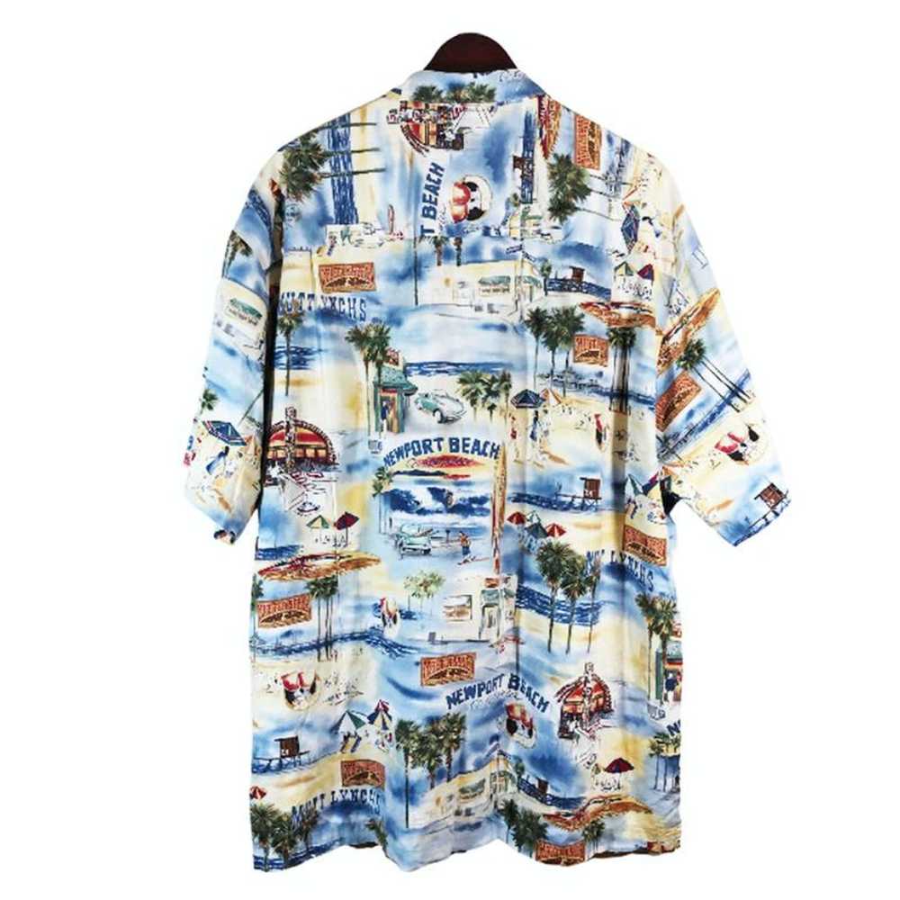 Hawaiian Shirt NEWPORT BEACH CALIFORNIA Blue Hawa… - image 3
