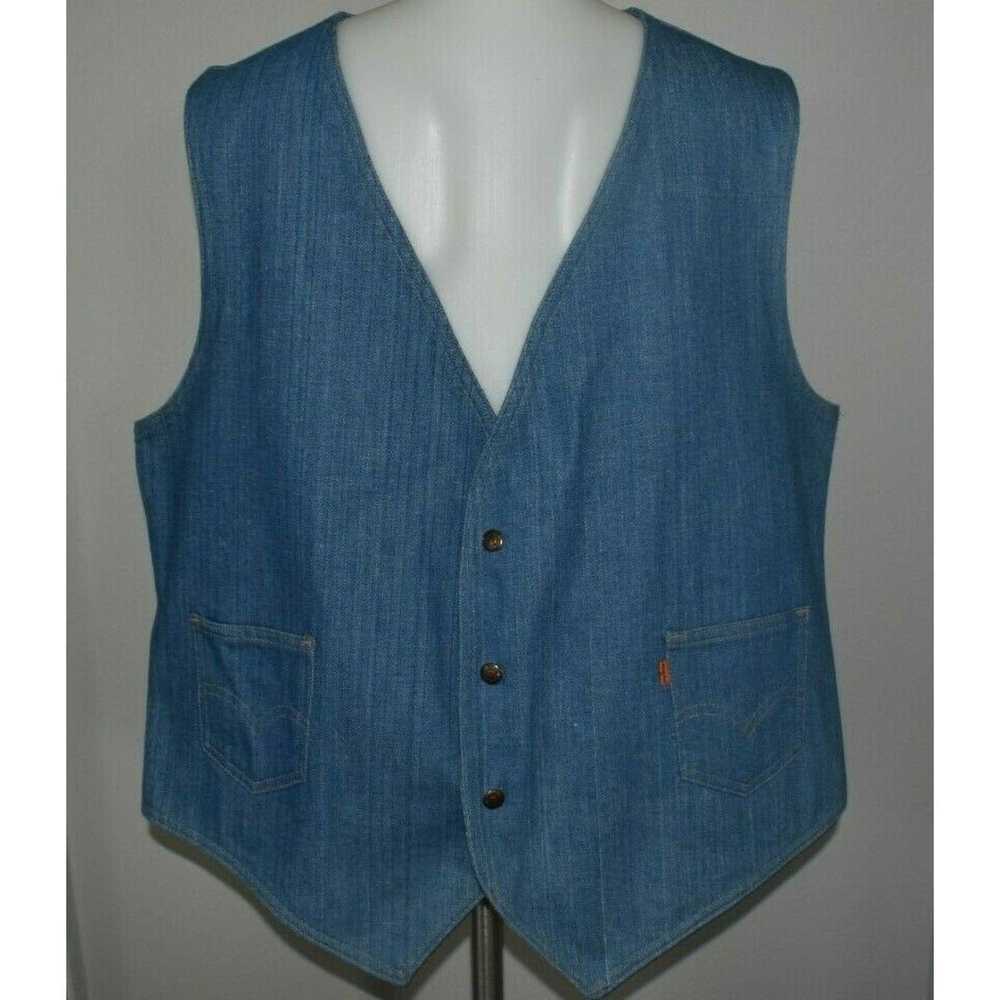 Levi's Vintage Levis Orange Tab Jean Vest XL Bald… - image 4