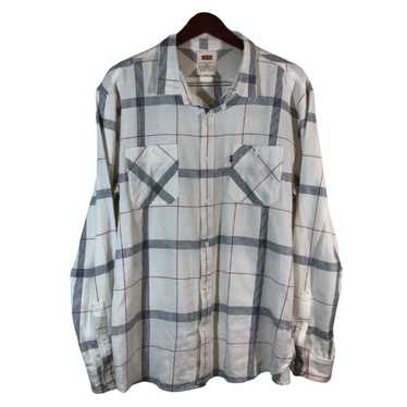 Levi's LEVI'S White Black Red Cotton Flannel Plai… - image 1