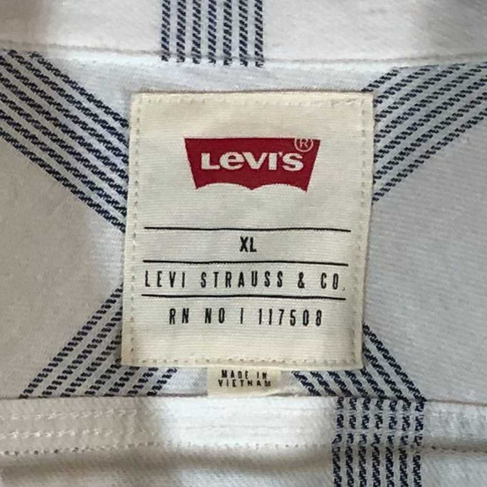 Levi's LEVI'S White Black Red Cotton Flannel Plai… - image 3