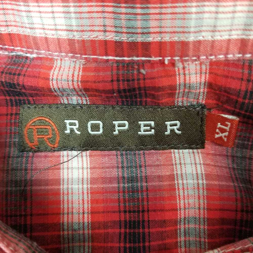 Roper Roper Western XL Red S/S Button Down Plaid … - image 4