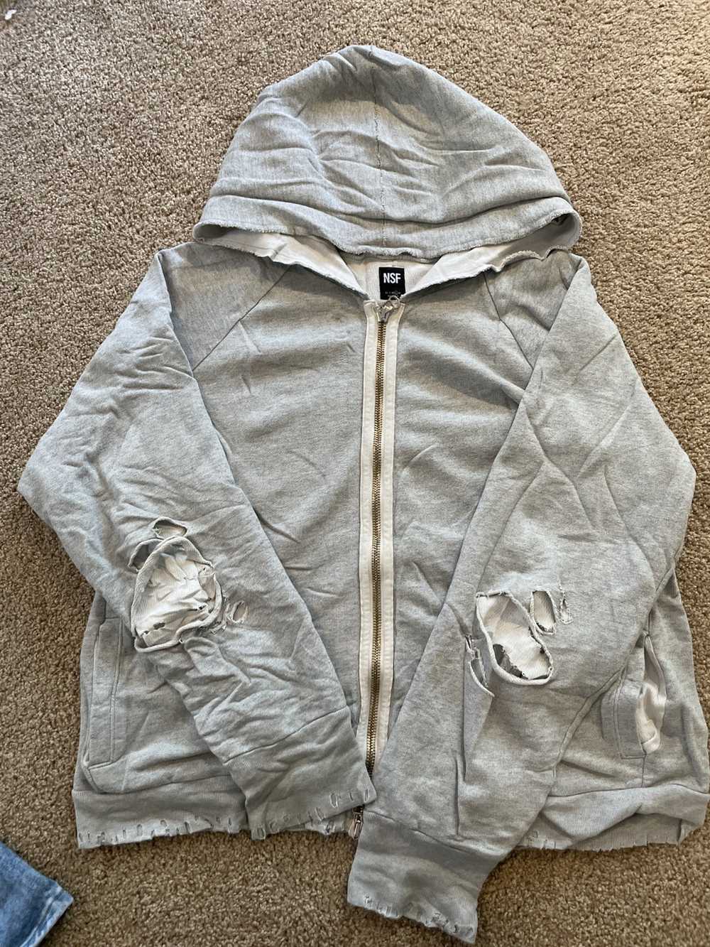 Nsf NSF Distressed Zip-Up Hoodie - image 1