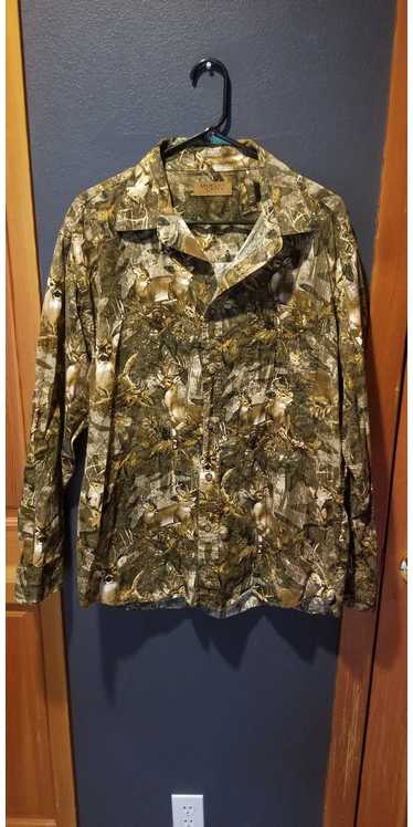 Vintage Vintage Woodland Camo Button UP