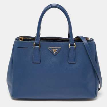 PRADA Blue Saffiano Lux Leather Large Galleria Do… - image 1