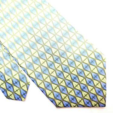 Stafford Stafford Silk Tie Green Blue Geometric W… - image 1