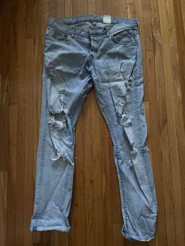 Custom Custom distressed Light aged denim