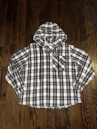 Off-White Off-White Oversized Hooded Flannel Shirt