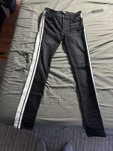 Amiri Amiri denim black and white track jeans