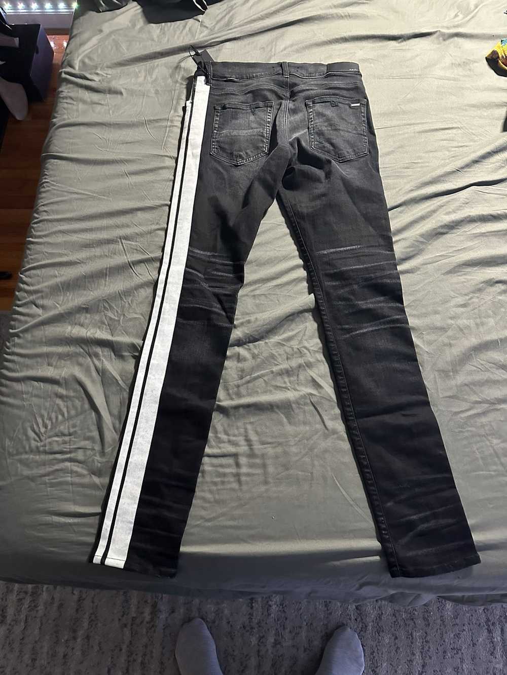 Amiri Amiri denim black and white track jeans - image 2