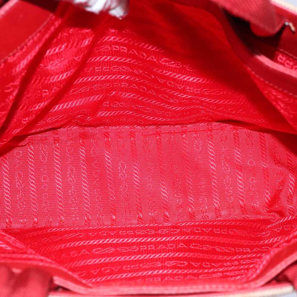 Prada PRADA Sports Hand Bag Canvas Beige Red Auth… - image 10