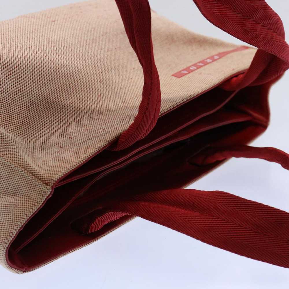 Prada PRADA Sports Hand Bag Canvas Beige Red Auth… - image 6