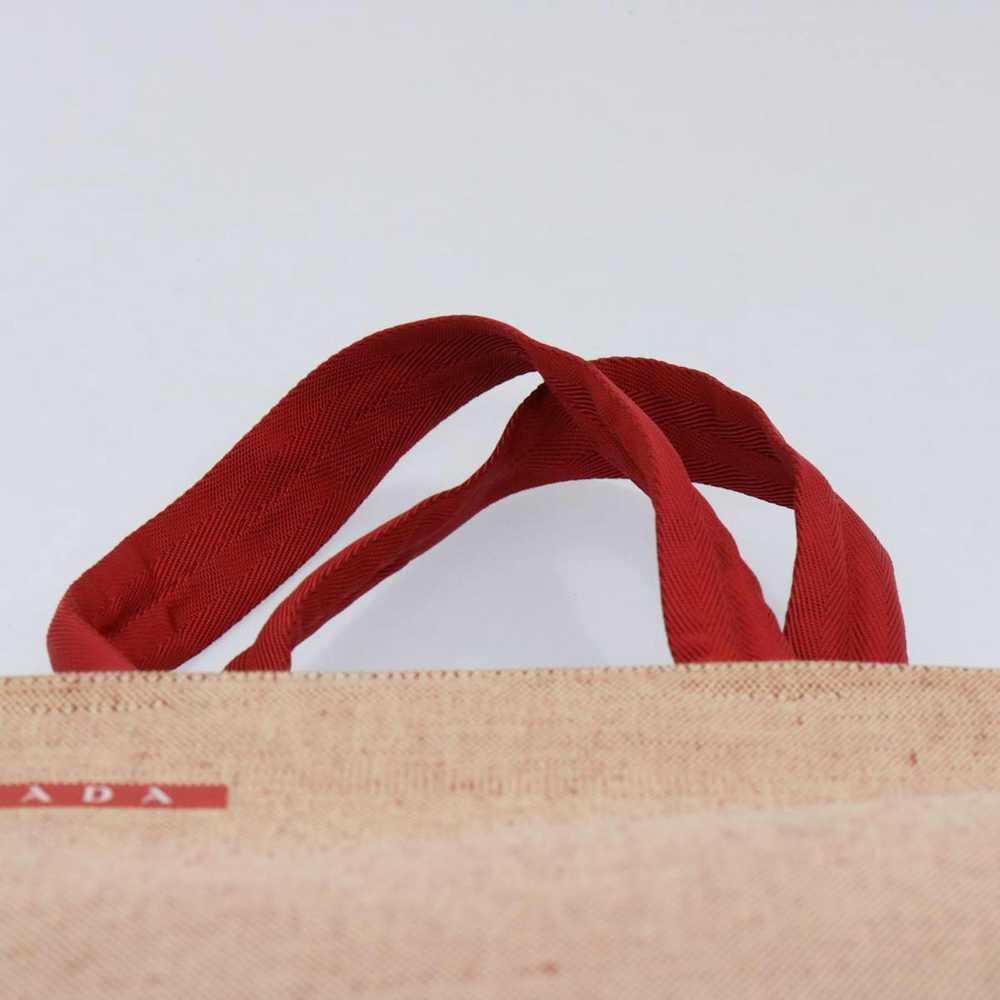 Prada PRADA Sports Hand Bag Canvas Beige Red Auth… - image 8