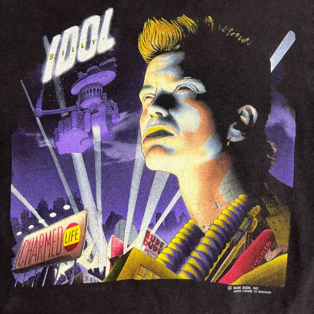 Vintage 1990 BILLY IDOL CHARMED LIFE BLACK TOUR T… - image 2