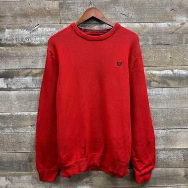 Chaps Vintage 1990’s Chaps Red Knitted Crewneck S… - image 1