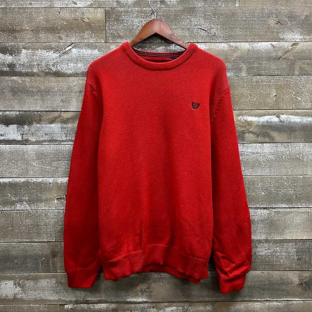 Chaps Vintage 1990’s Chaps Red Knitted Crewneck S… - image 2