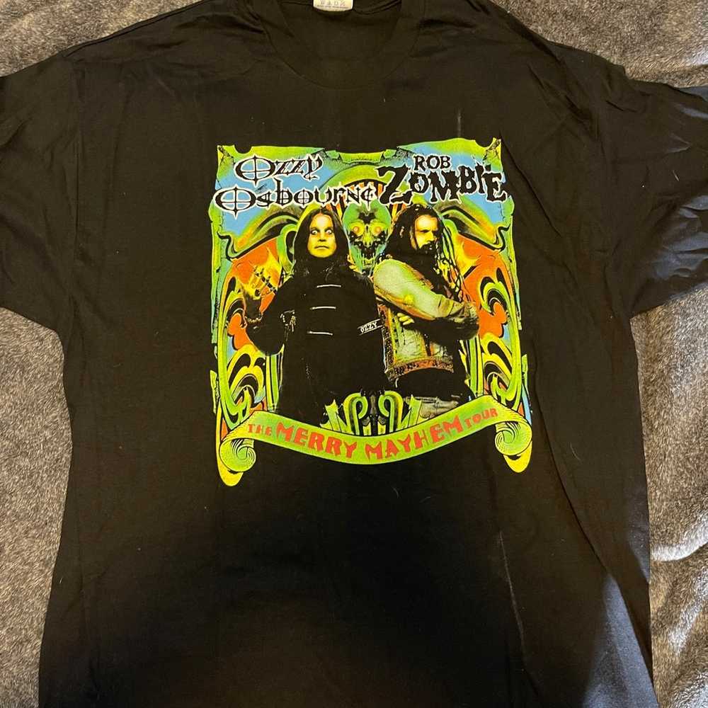 Vintage Ozzy Osbourne Rob Zombie Merry Mayhem Shi… - image 1