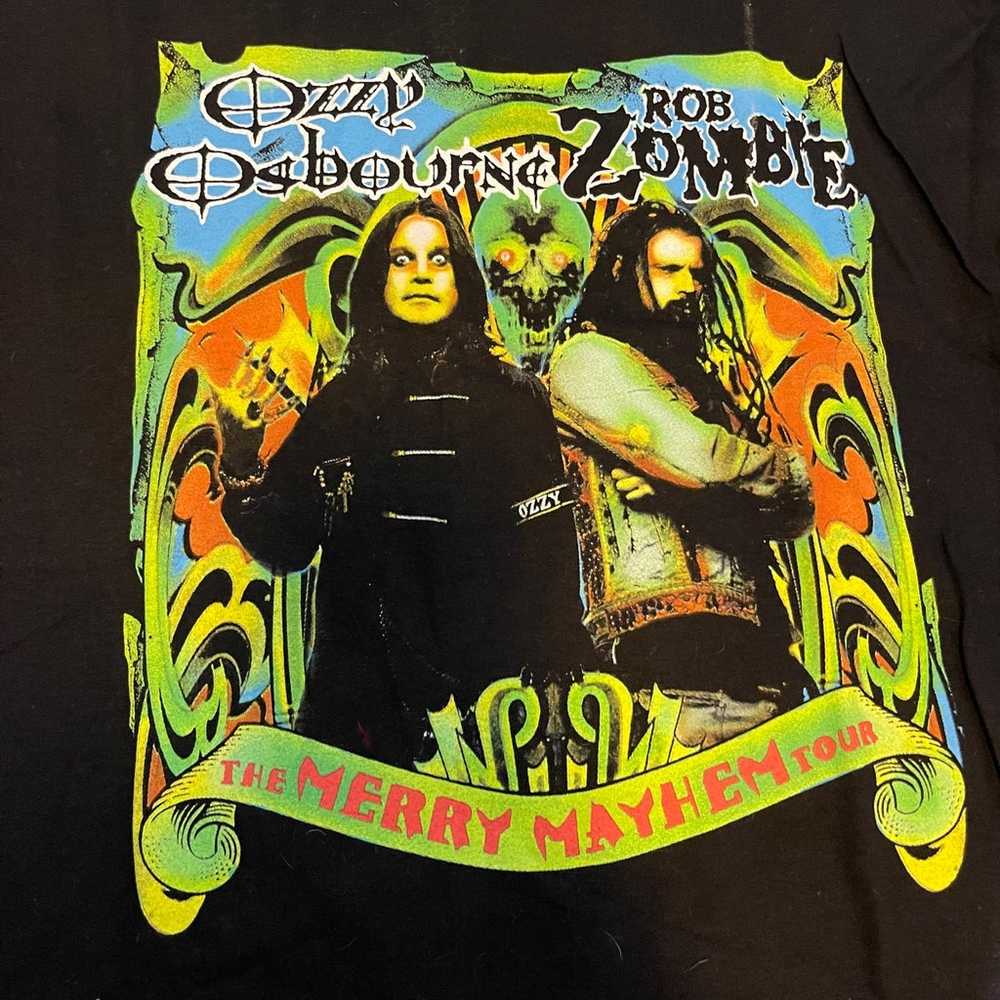 Vintage Ozzy Osbourne Rob Zombie Merry Mayhem Shi… - image 2