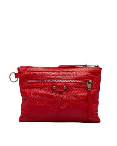 Balenciaga Red Classic Clip Pouch M Bag