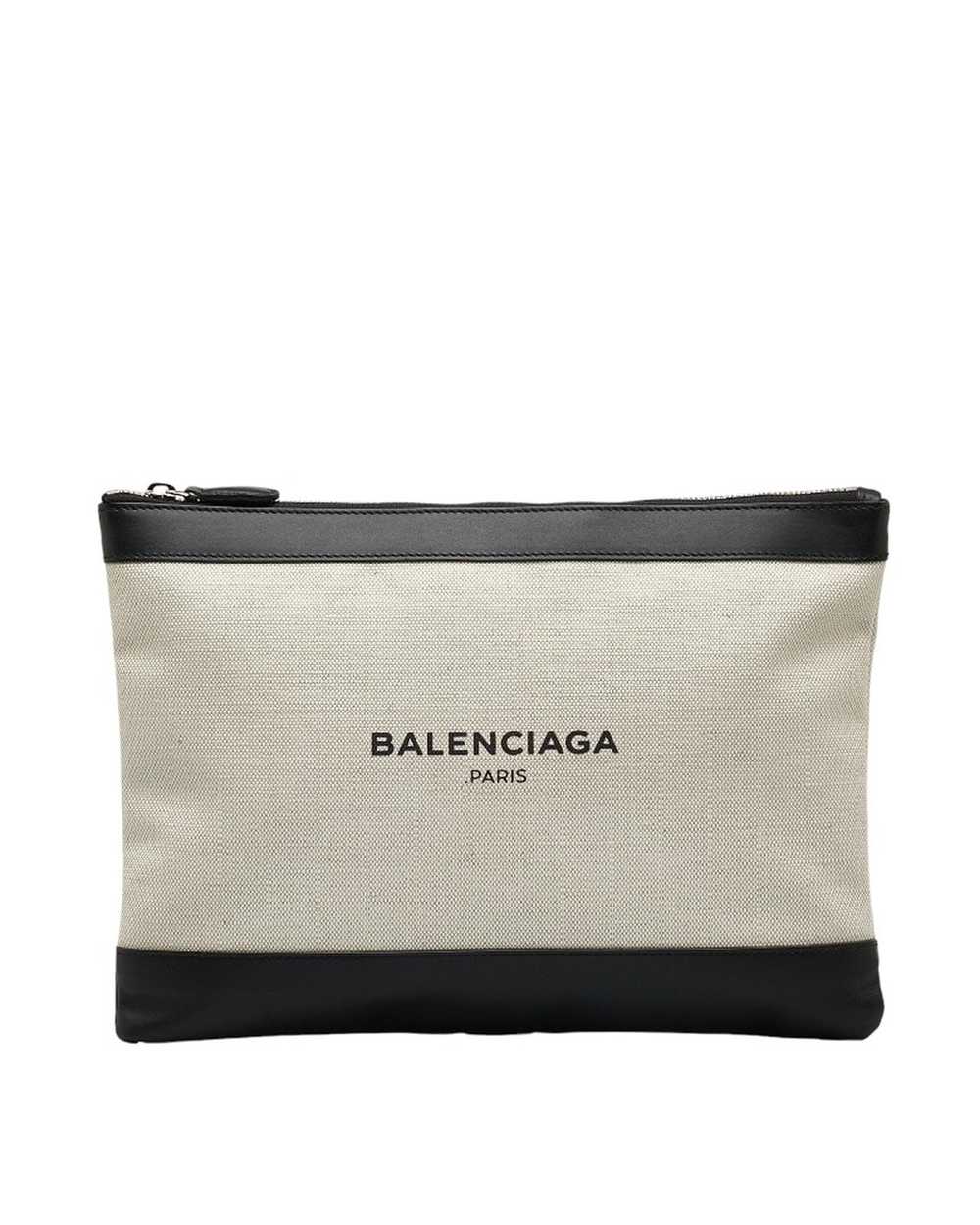 Balenciaga Navy Canvas Clutch Bag in Excellent Co… - image 1