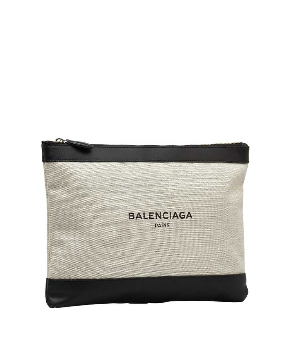 Balenciaga Navy Canvas Clutch Bag in Excellent Co… - image 2