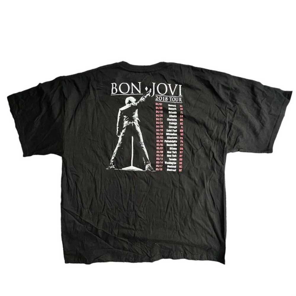 Bon Jovi 2018 Tour Band Concert Black and Red Tee… - image 3