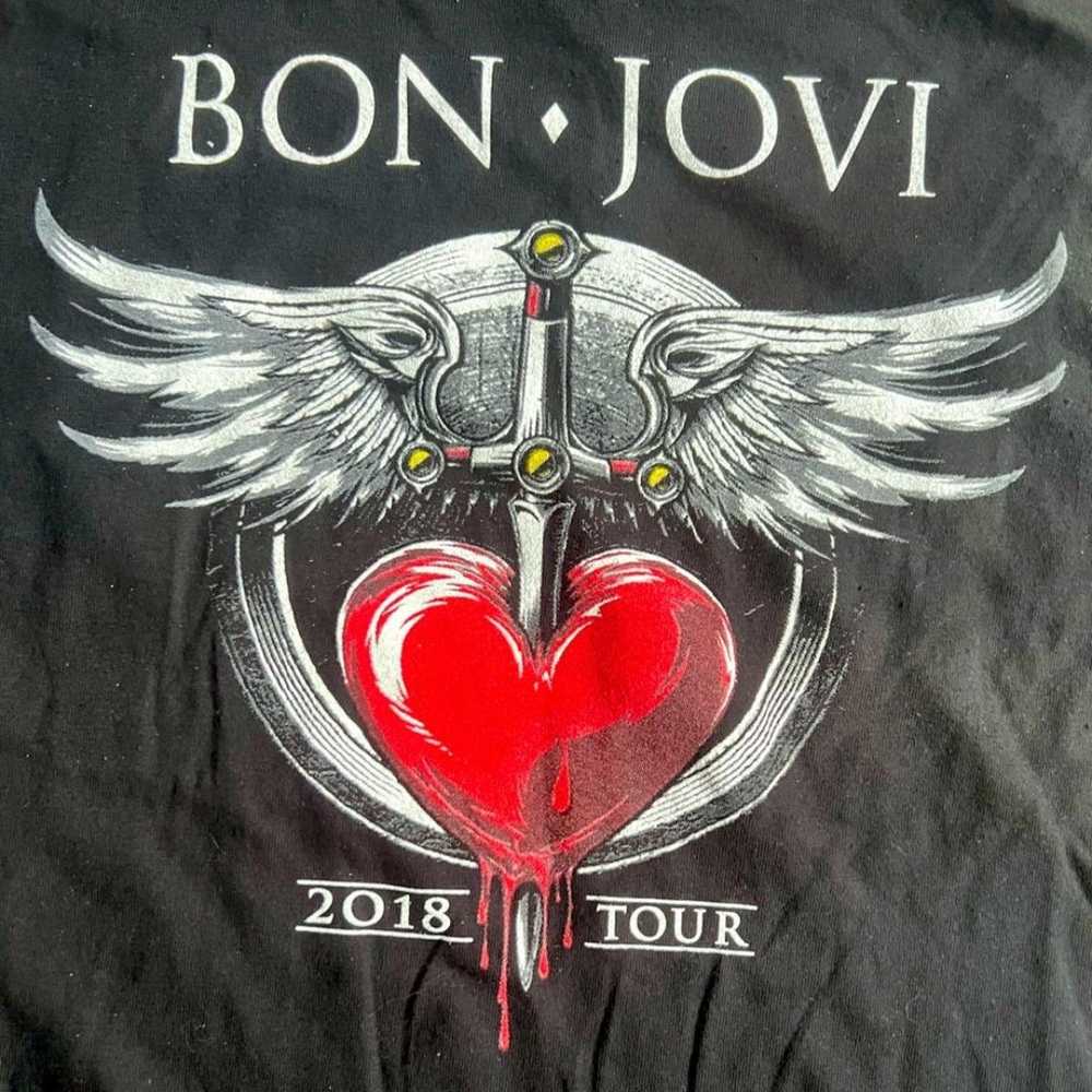 Bon Jovi 2018 Tour Band Concert Black and Red Tee… - image 5