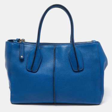 Tod's TOD'S Blue Leather Small D-Styling Shopper … - image 1