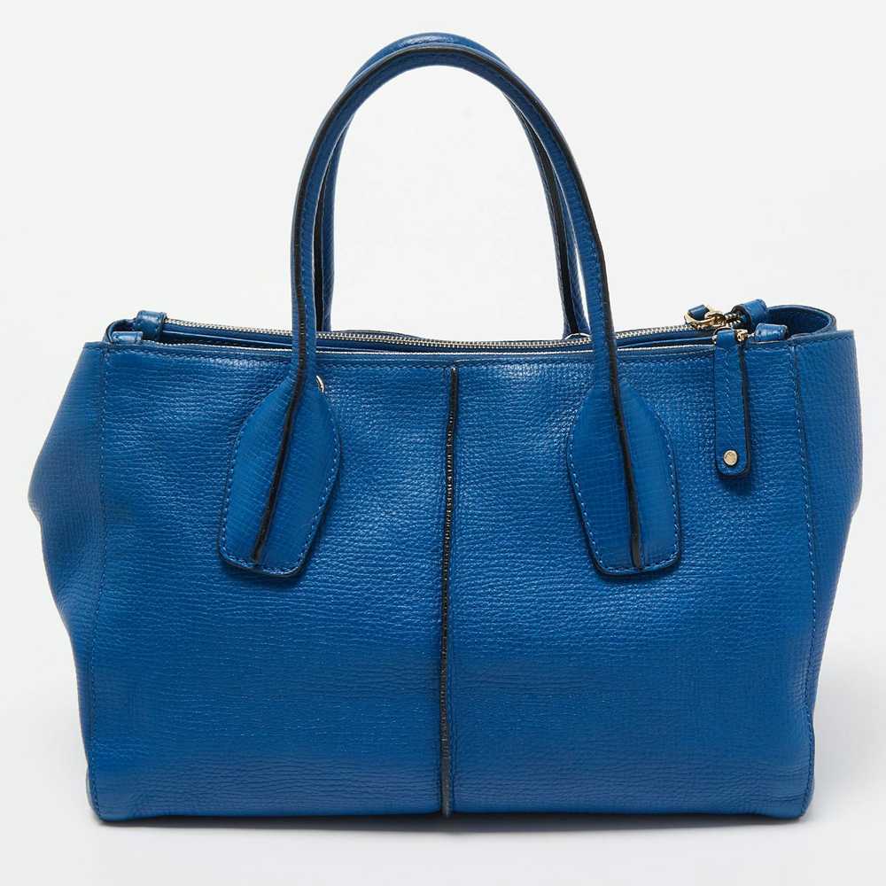 Tod's TOD'S Blue Leather Small D-Styling Shopper … - image 4