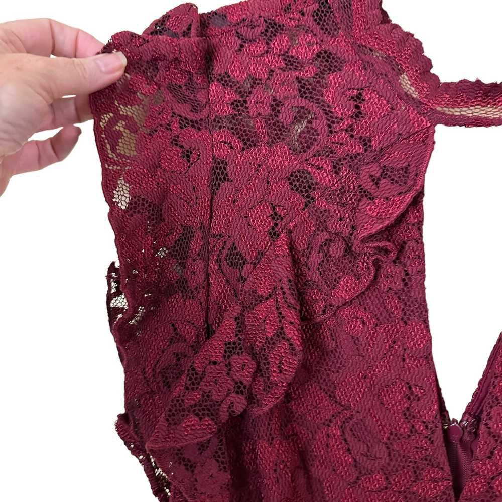 Saylor Saylor Anthropologie Red Maroon Lace Dress… - image 7
