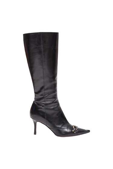 Dior Dior CD Black Logo Knee High Boots size 38
